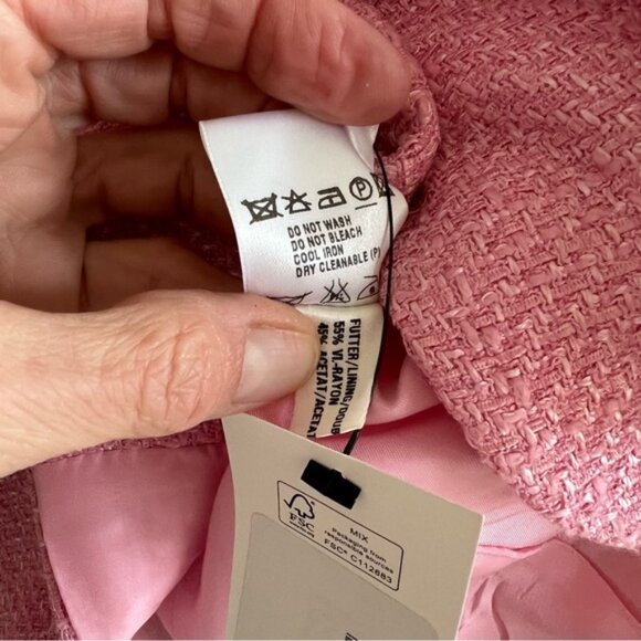 Escada Pink Women's Tweed Wool Blend Blazer Suit Jacket - Picture 4 of 15